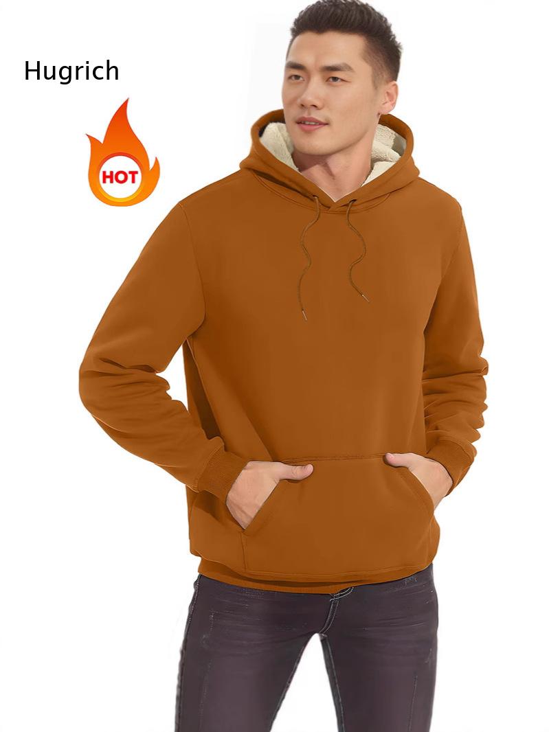 Sherpa Hoodie Fleece - Erkekler için Sherpa Astarlı Kapüşonlu Sweatshirt,