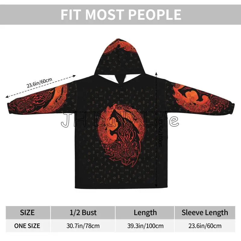 Viking Kurt Düğüm Fenrir Giyil - Sherpa Hoodie Fleece incelemesi ve fiyatı